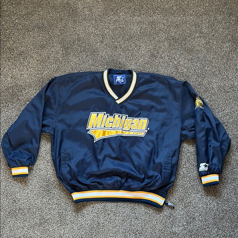 Vintage Starter Men’s Michigan Wolverines Embroidered Pullover Size XL